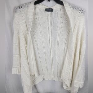 Anthropology Wooden Ships White Open-Front Cardigan Sz M/L